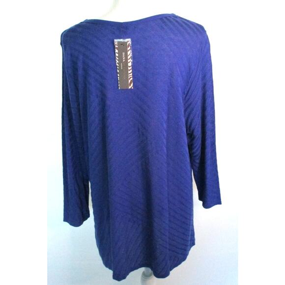 Dana Buchman Plus Women's 3/4 Sleeve Blue Knit Lightweight Sweater NWT Size 2X - Picture 5 of 11